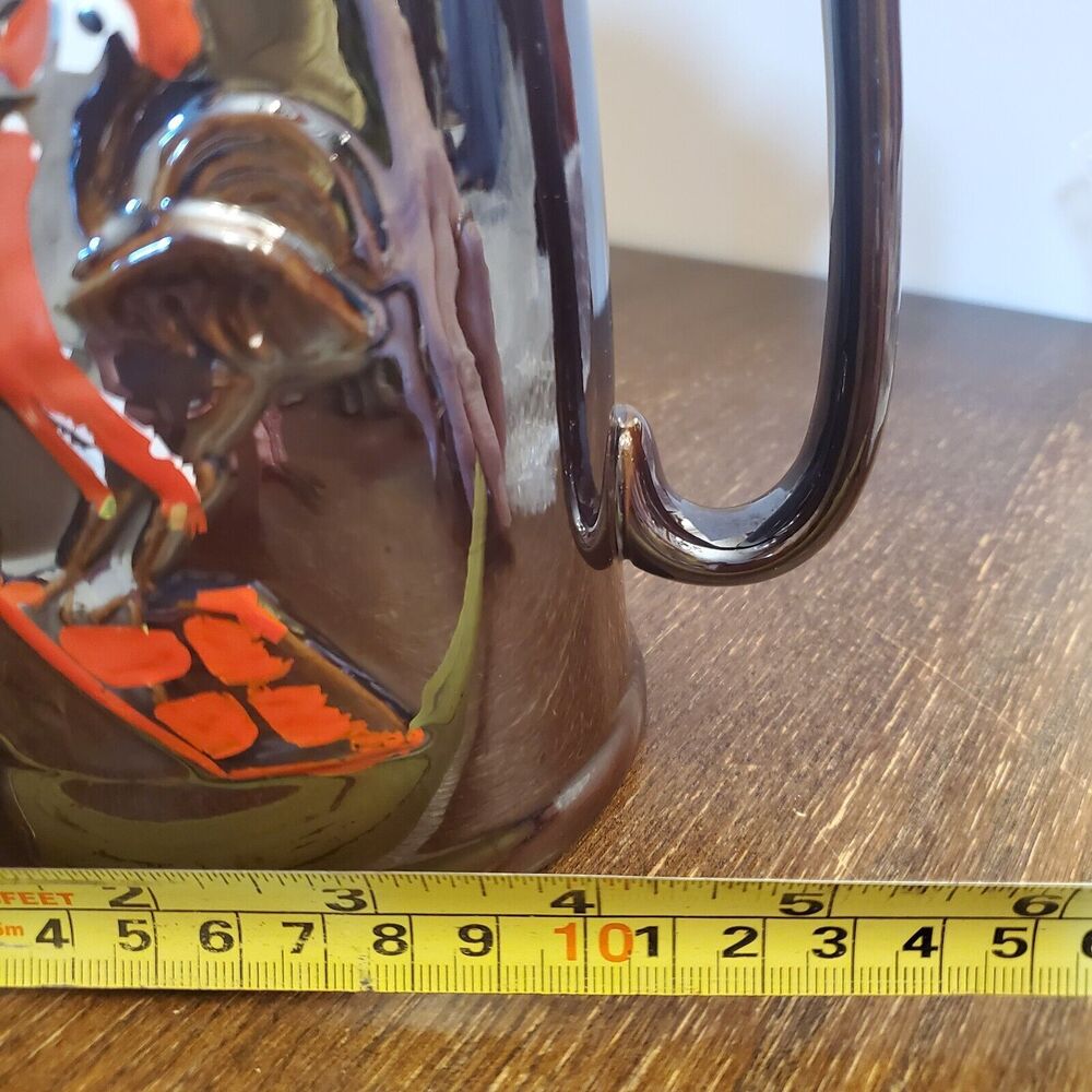 Vintage Ceramic Syrup Serving 2 Pitchers 🐓‎ Roosters Brown Glaze SET - Picture 6 of 16